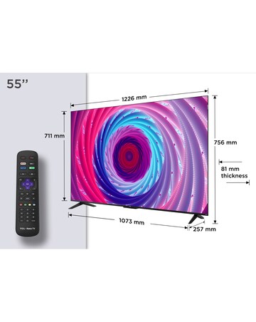 TCL 55In 55RC650K Roku TV Smart 4K Ultra HD HDR QLED TV