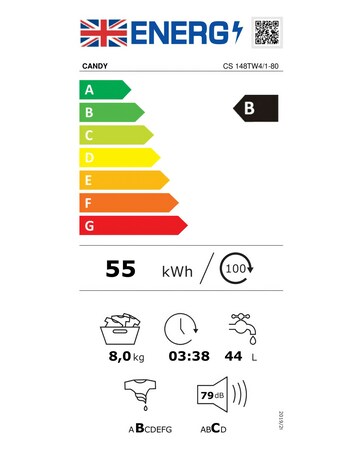 Candy Smart CS 148TW4/1-80 8kg Washing Machine - White + installation