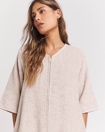 Pretty Secrets Cotton Towelling Zip Through Dressing Gown