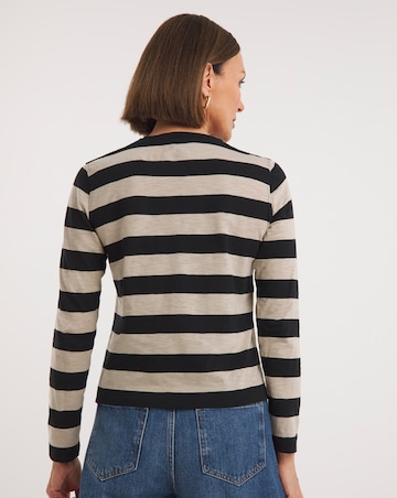 Whistles Stripe Crew Pocket Top