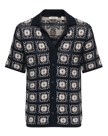 Only & Sons Bart Crochet Shirt - Navy