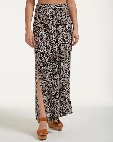 Figleaves Mala Leopard Print Wide Leg Beach Trousers