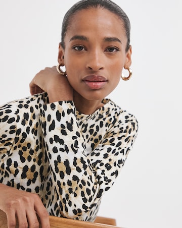 Pure Cotton Long Sleeve Longline Curved Hem Top