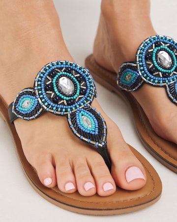 Orchid Beaded Toe Post Sandal Wide E Fit