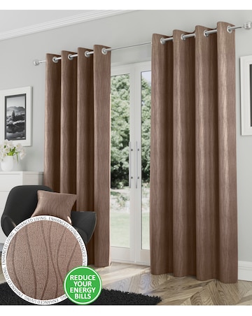 Goodwood Thermal Light Filtering Textured Embossed Eyelet Curtain