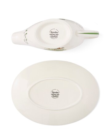 Spode Christmas Tree Gravy Boat and Stand