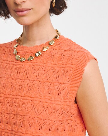 Coral Pointelle Vest