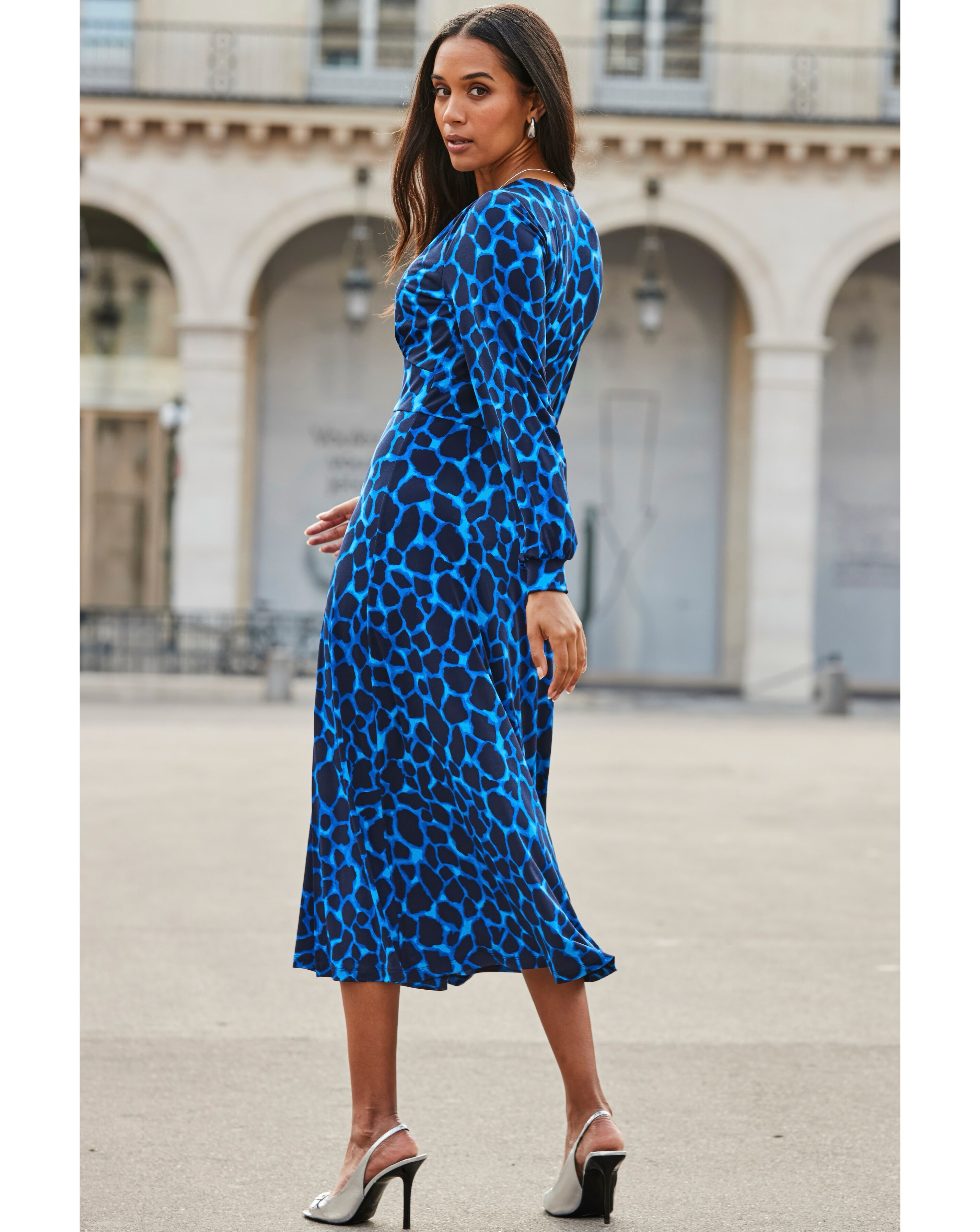 Sosandar Moroccan Tile Waist Detail Midi Dress | JD Williams