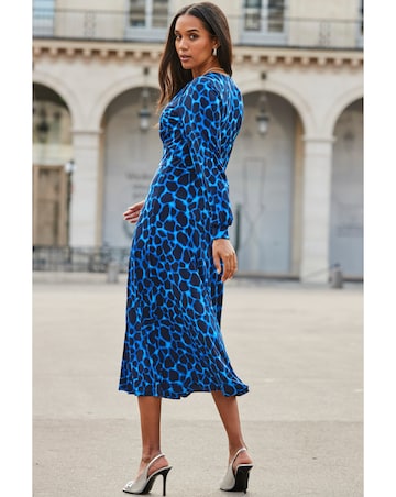 Sosandar Moroccan Tile Waist Detail Midi Dress