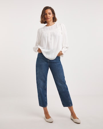 Ivory Volume Sleeve Textured Top