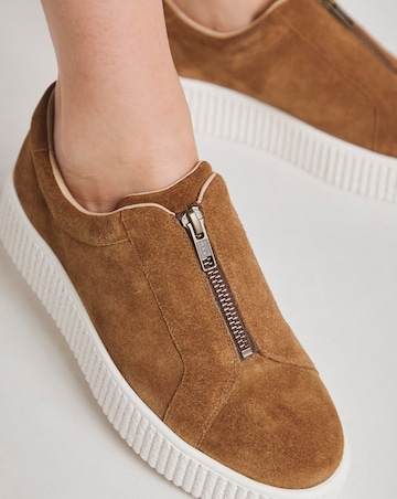 Meridian Zip Up Leather Trainer - Extra Wide Fit (EEE)