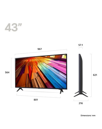 LG 43UT80006LA 43in LED 4K UHD HDR ThinQ Smart TV