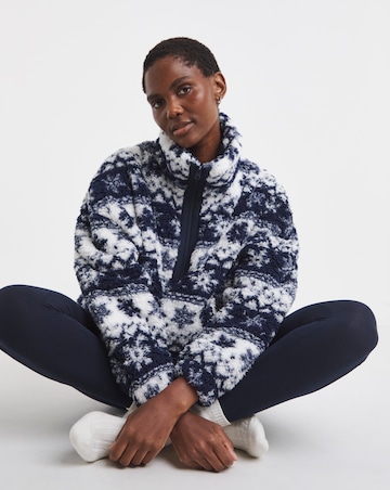 Pretty Secrets Quarter Zip Fleece Snuggle Top Fairisle