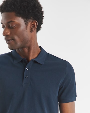 Pure Cotton Pique Polo- Navy