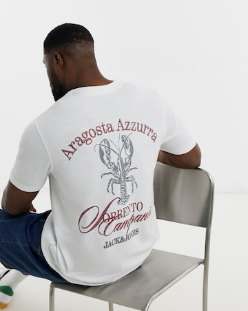 Jack & Jones Cassis Sketch Back Print T-Shirt