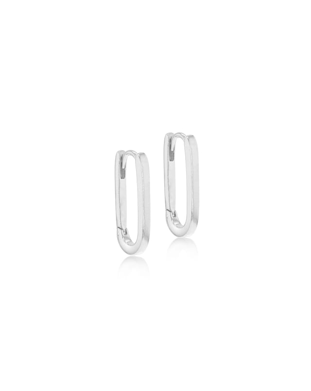 Sterling Silver Rectangular Hoop Earring