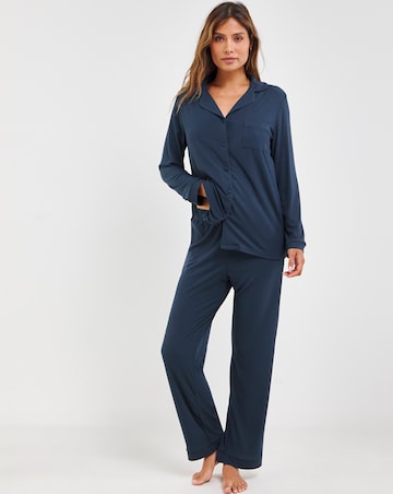 Pretty Secrets Supersoft Ribbed Button Through Pyjama Set