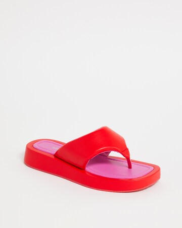Simply Be Shalia Volume Toe Post Flat Sandals - Wide Fit (E)