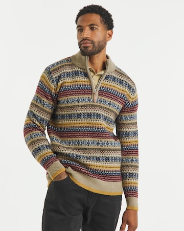 Joe Browns 1/4 Zip Fairisle Jumper