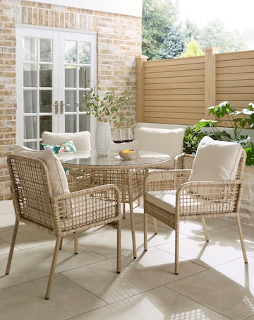 Vienna Open Weave 4 Seater Dining Set