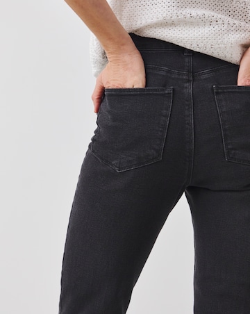 Washed Black Slim Mom Jeans