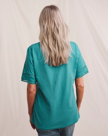 Julipa Lace Trim Pure Cotton T-Shirt