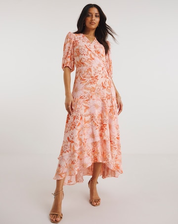 Joanna Hope Printed Wrap Midi Dress