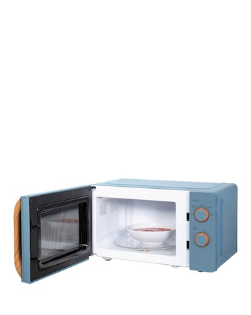 Russell Hobbs 17 Litre Blue Manual Microwave Wood Effect