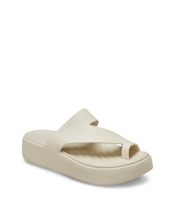 Crocs Sandstone Getaway Toe Loop Platform Strap Sandal