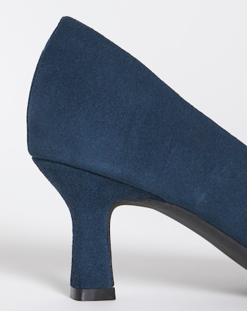 Heavenly Soles Kirsten Suede Pointed Toe Court Shoes - Extra Wide Fit (EEE)