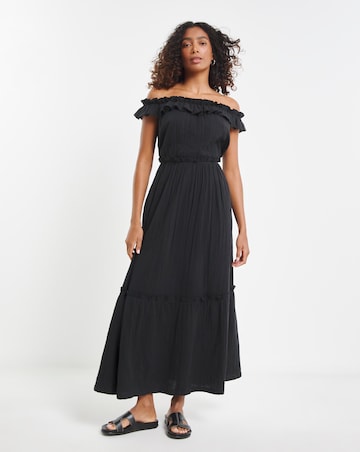 Cheesecloth Maxi Bardot Beach Dress