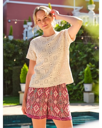 FatFace Patchwork Crochet Tee