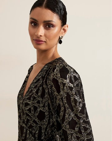 Phase Eight Jazminda Shimmer Wrap Midi Dress