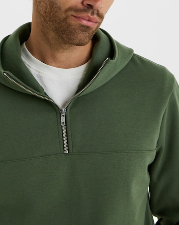 Folio Interlock 1/4 Zip Hoodie-Khaki