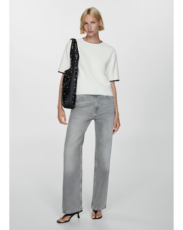 Mango Contrast Trim Sweater