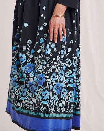 Julipa Pure Cotton Border Print Jersey Shirt Dress