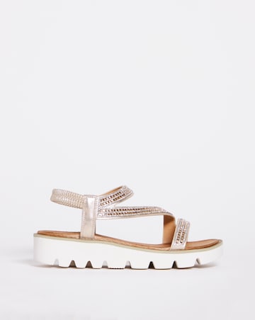 Heavenly Feet Glitzy Elasticated Back Sandal E Fit