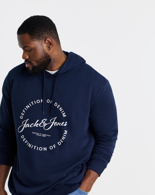 Jack & Jones Grayson Logo Hoodie - Navy