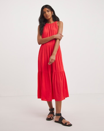 Viscose Crinkle Tiered Cami Dress