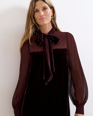 Phase Eight Vinnie Velvet Pussy Bow Dress