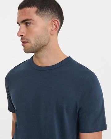 Heavyweight Crew Neck T-Shirt Long Length- Navy