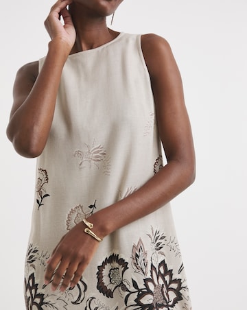Linen Mix Sleeveless Shift Dress