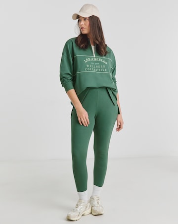 Quarter Zip Slogan Top And Legging Lounge Set