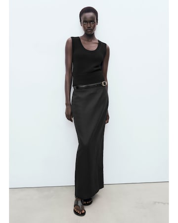 Mango Midi Satin Skirt