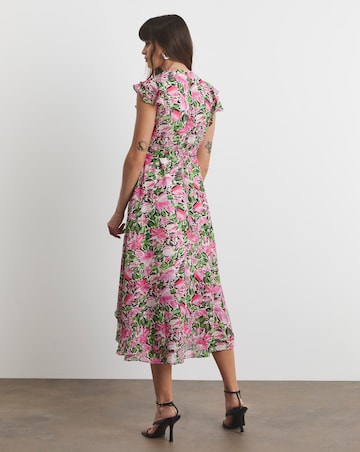 Joanna Hope Ruffle Shoulder Dress