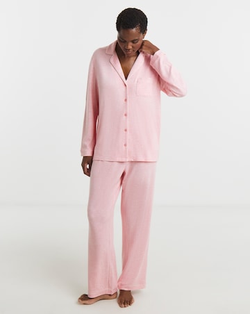 Pretty Secrets Supersoft Ribbed Button Through Pyjama Set
