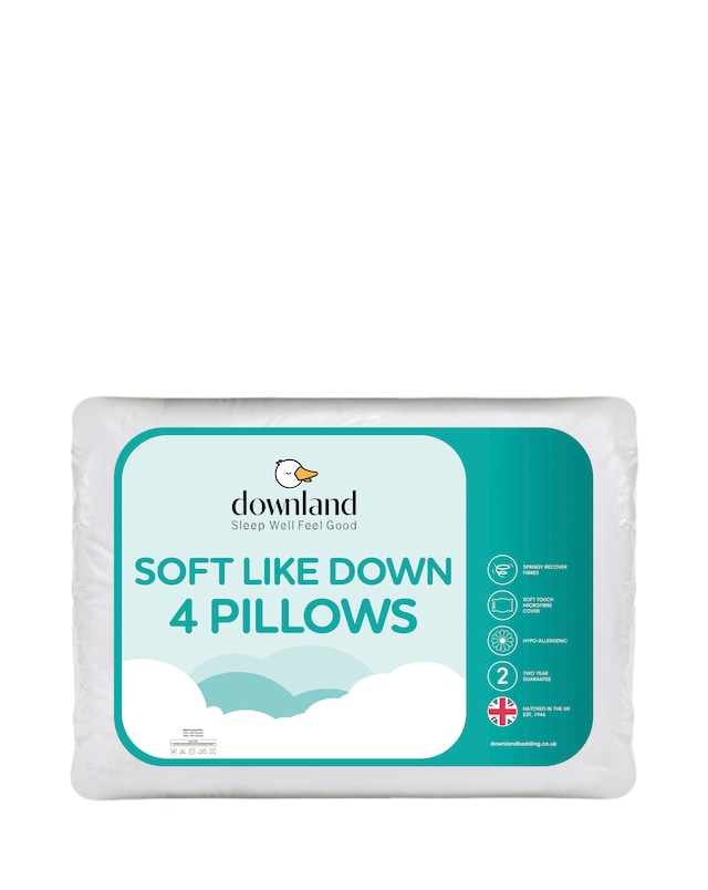Downland Soft Like Down Pack of 4 Pillows