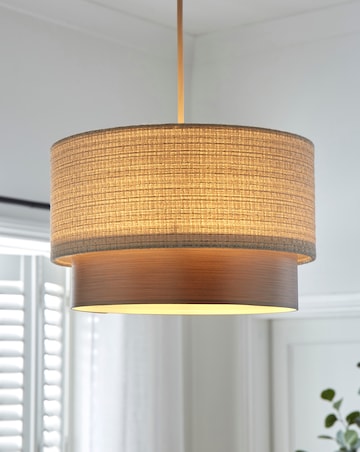 Boucle and Metallic Two Tier Easy Fit 35cm Shade