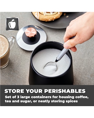 Tower Cavaletto Set of 3 Canisters Black