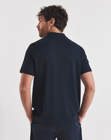 Folio Cotton Rich Revere Smart Interlock Polo- Navy